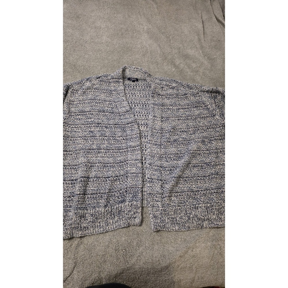 Chaps Women's Size 2x Cardigan Blue Cotton Blend Open Front Sweater